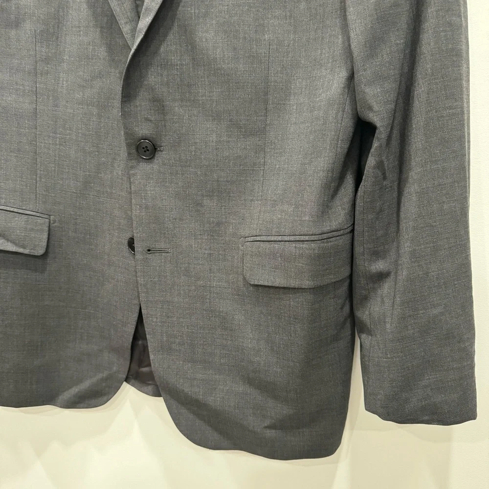 Theory Sport Jacker Blazer Dark Grey Wool 42 Short 2-Button